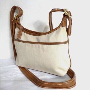 Coach Vintage Legacy and Brown Crossbody Bag with Leather Trim